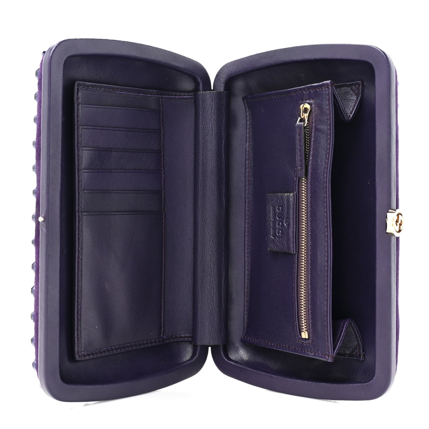 Satin Swarovski Crystal Clutch Purple