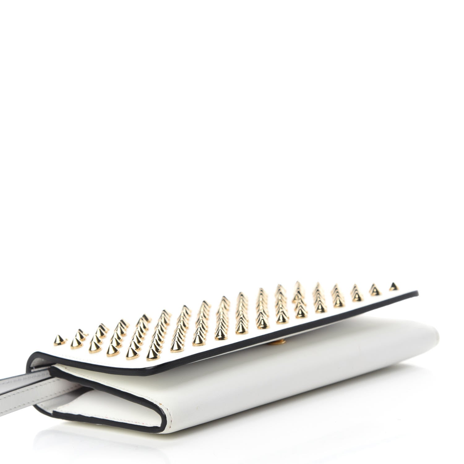 Christian Louboutin Calfskin Spikes Boudoir Wristlet White 4 of 7