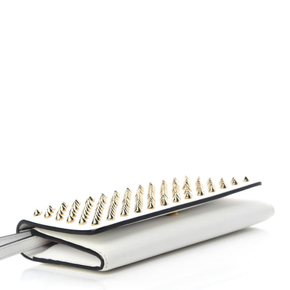 Christian Louboutin Calfskin Spikes Boudoir Wristlet White 4 of 7