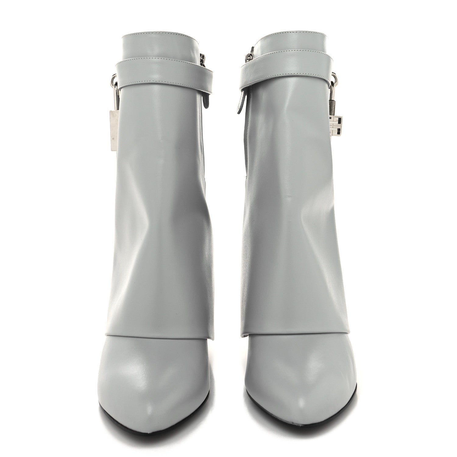 Givenchy Box Calfskin Shark Lock Ankle Boots 39 Light Grey 2 of 7