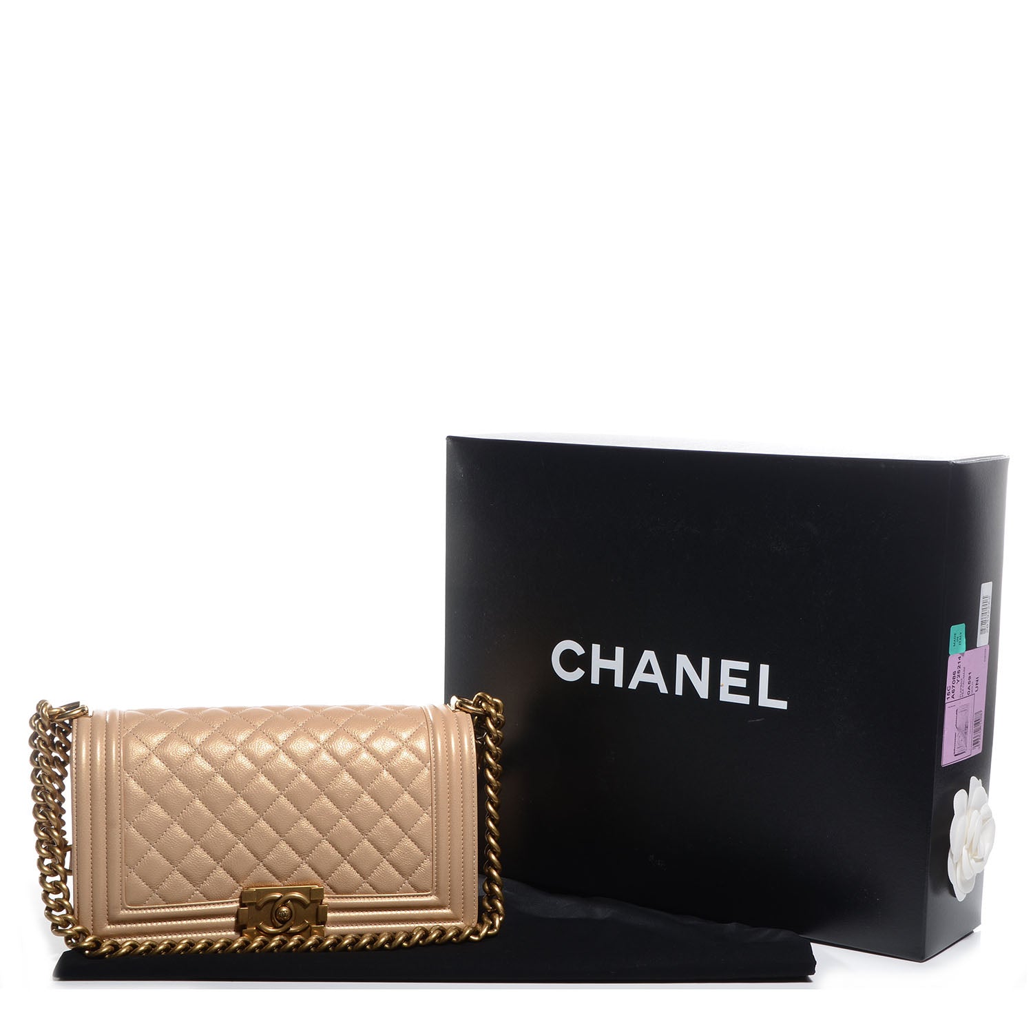 Chanel Pearl Calfskin Medium Boy Flap Gold 5 of 9