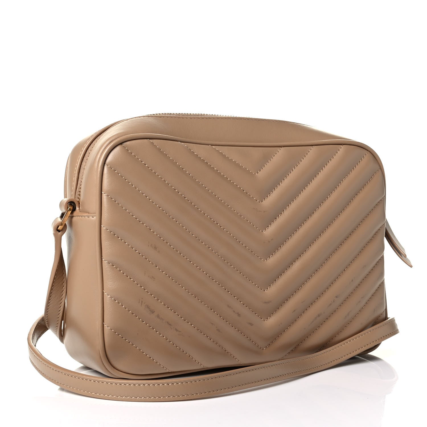 Saint Laurent Calfskin Matelasse Monogram Lou Camera Bag Dark Latte 2 of 7