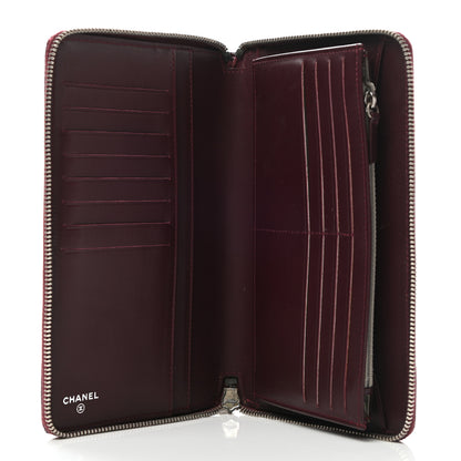Chanel Patent Quilted Large Brilliant Zip Around Organizer Wallet Dark Red 5 of 10