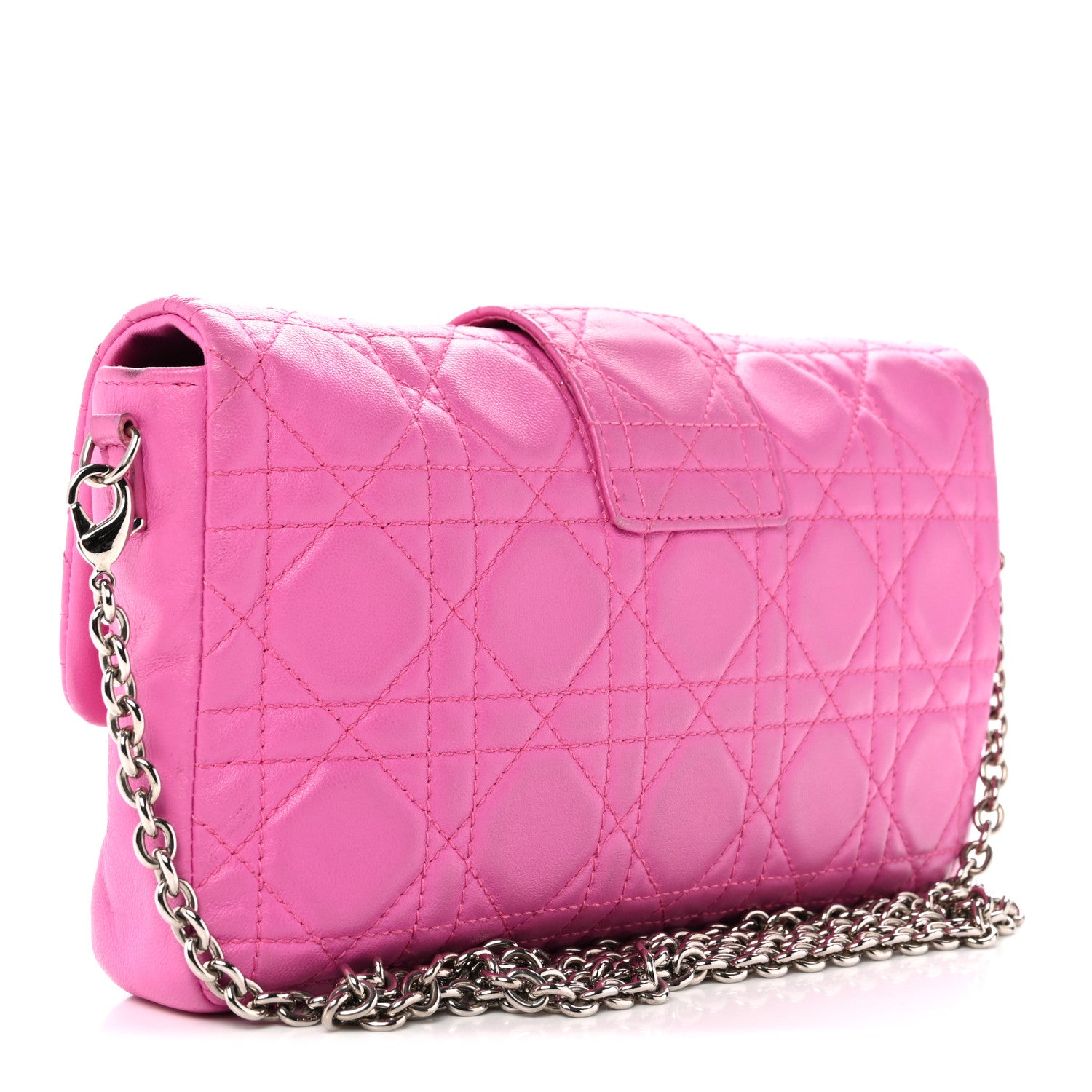 Christian Dior Lambskin Cannage Miss Dior Promenade Pouch Fuchsia