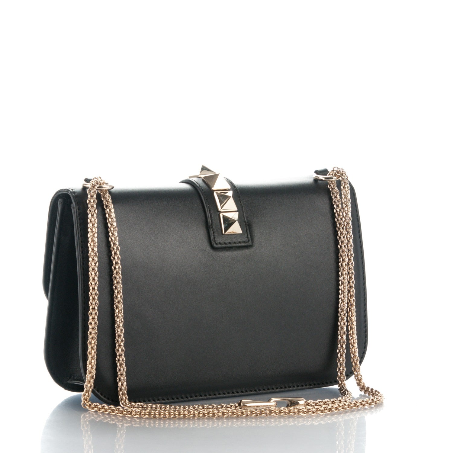 Valentino Garavani Vitello Medium Glam Lock Rockstud Flap Black 3 of 7