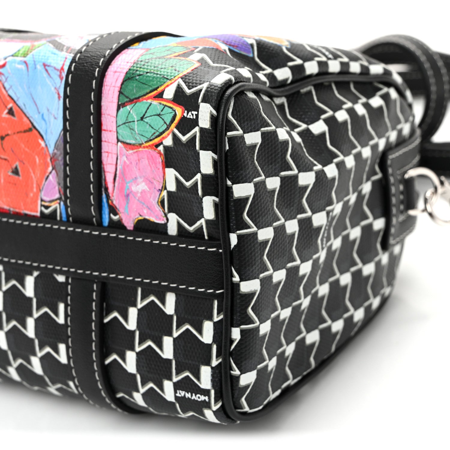 Moynat X KASING LUNG Calfskin Canvas M Labubu Boston Bag Black