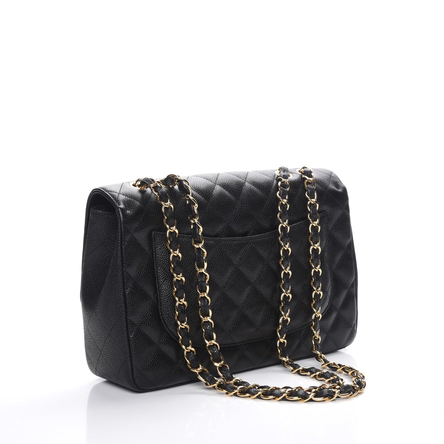 Caviar Quilted Jumbo Single Flap Black