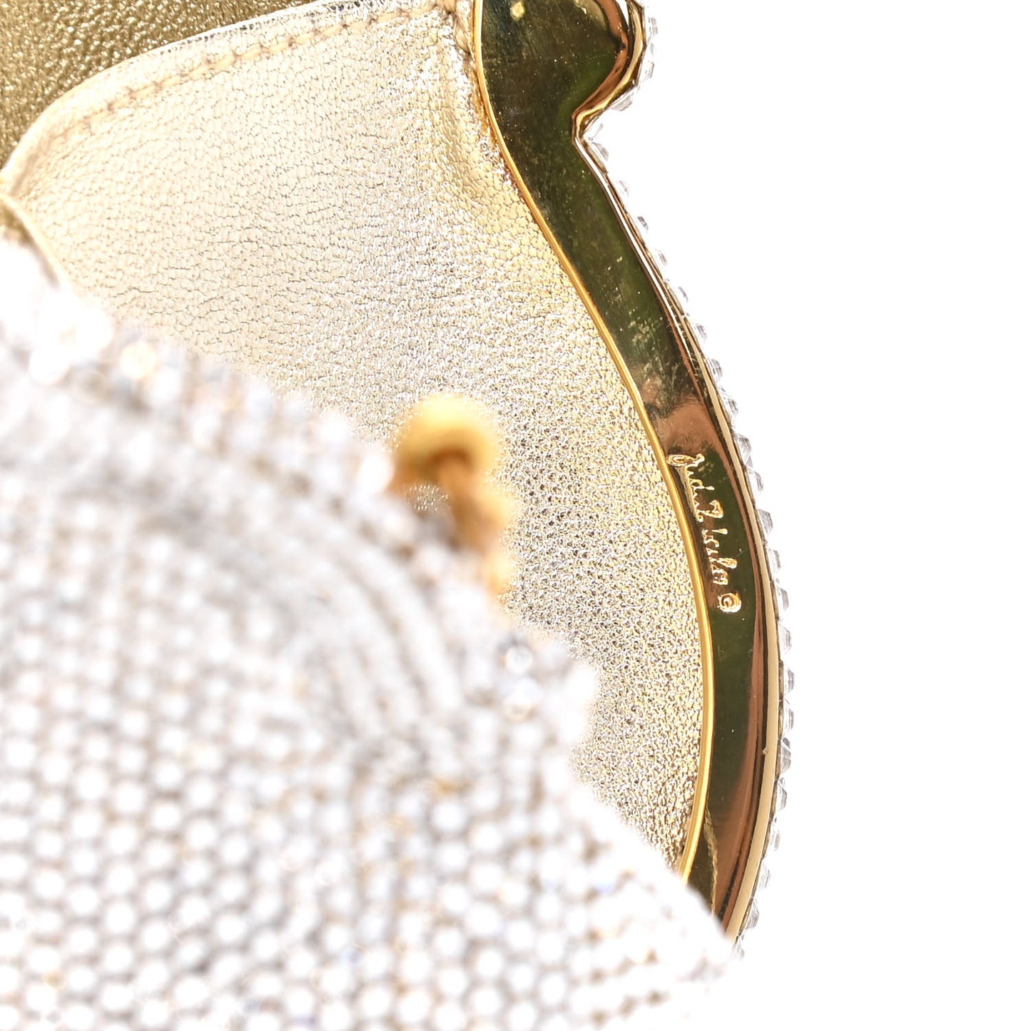 Swarovski Crystal Chatelaine Minaudiere Clutch Silver Gold