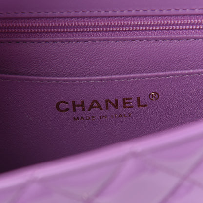 Chanel Patent Quilted Mini Rectangular Flap Purple 6 of 11