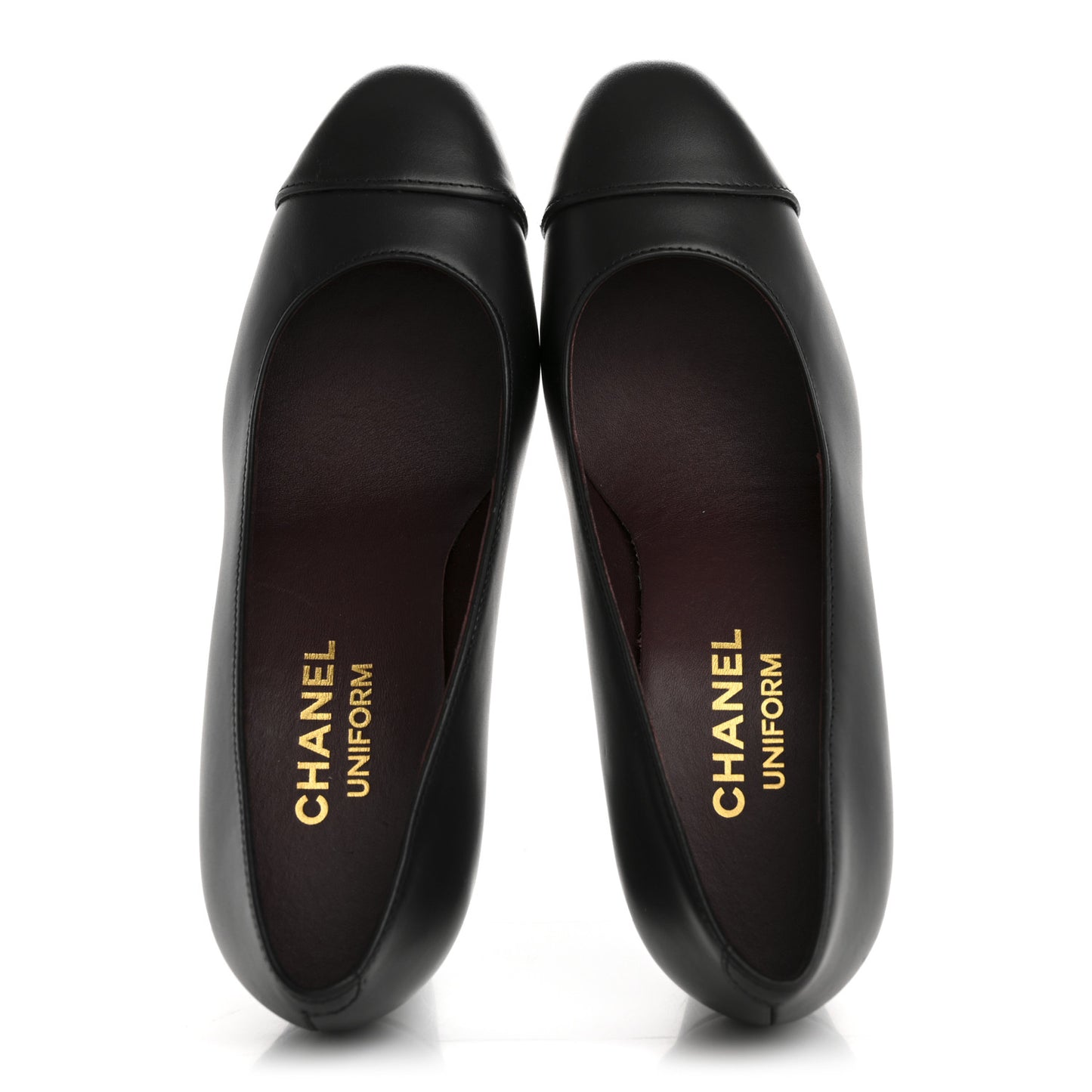 Lambskin Cap Toe CC Uniform Pumps 36.5 Black