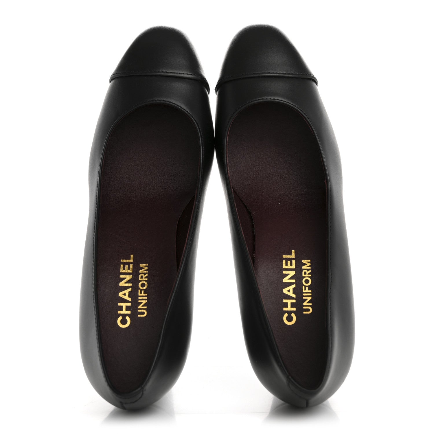 Chanel Lambskin Cap Toe CC Uniform Pumps 36.5 Black 2 of 10