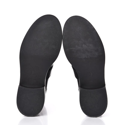 Louis Vuitton Calfskin Embossed Monogram Rebellion Half Boots 37.5 Black 5 of 9