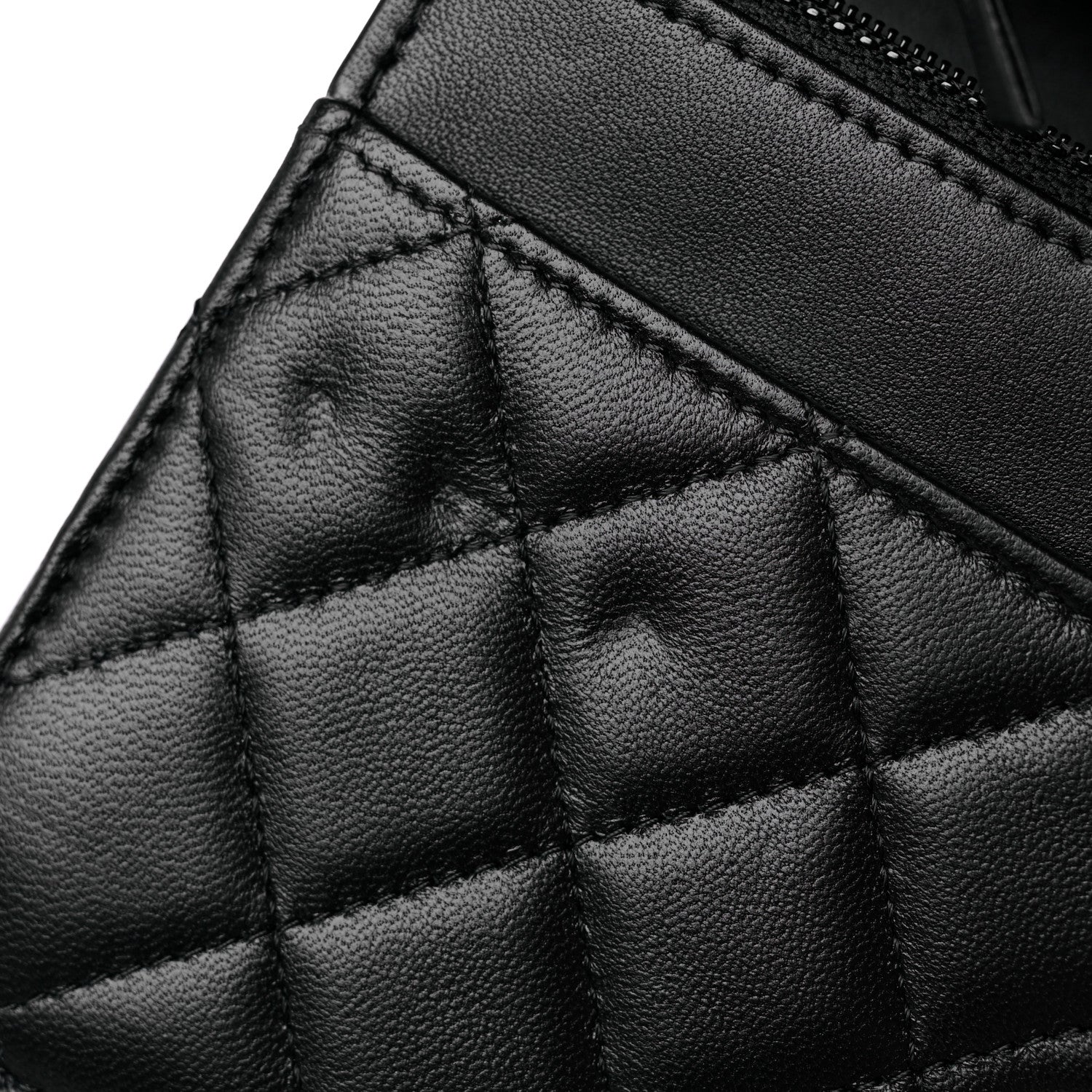 Chanel Lambskin Quilted Pearl Wallet On Chain WOC Black 12 of 14