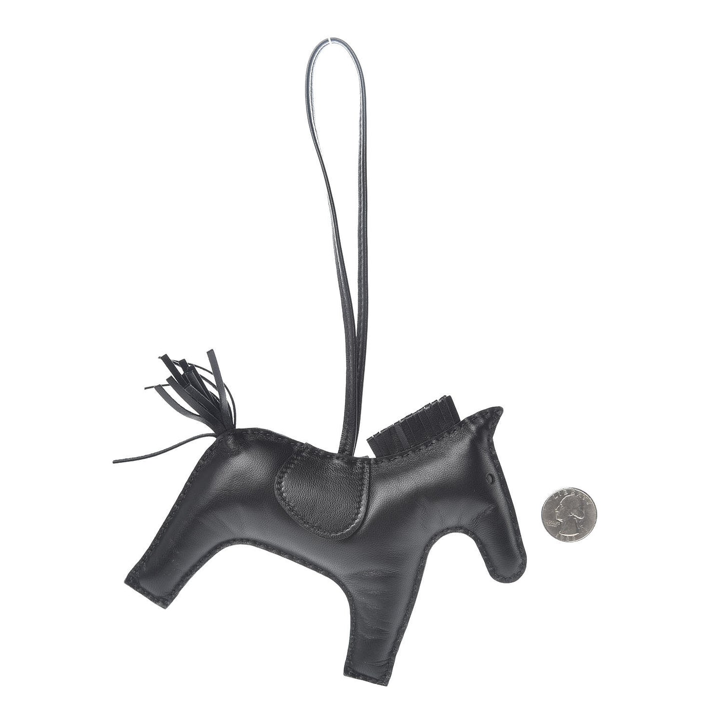 Milo Lambskin Grigri Rodeo Horse Bag Charm GM So Black