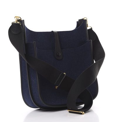Hermes Swift Sangle Wooly Evelyne PM Bleu Nuit Black 2 of 10
