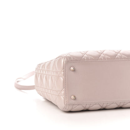 Christian Dior Pearly Lambskin Cannage Medium Lady Dior Lotus 8 of 11