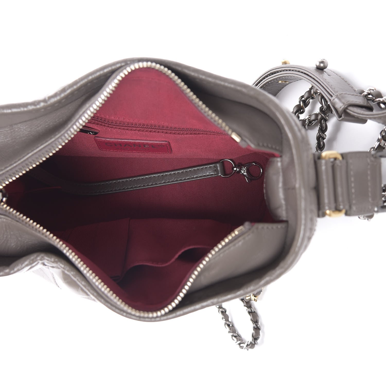 Chanel Aged Calfskin Quilted Small Gabrielle Hobo Grey 5 of 11