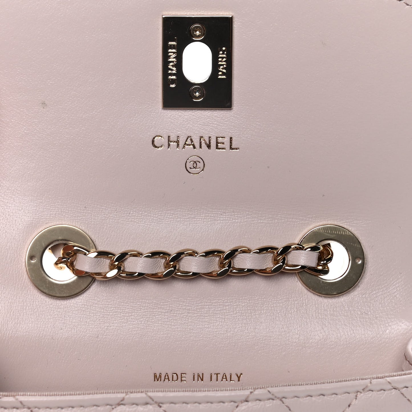 Lambskin Quilted Trendy CC Card Holder On Chain Light Pink
