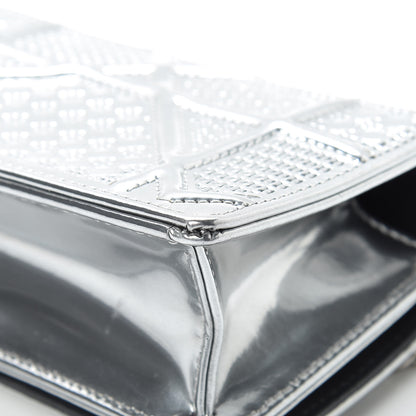 Christian Dior Metallic Patent Micro-Cannage Baby Diorama Flap Bag Silver 11 of 12