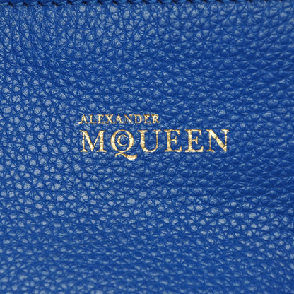 Alexander McQueen Pebbled Calfskin Small Skull Padlock Zip Around Tote Bright Blue 6 of 8