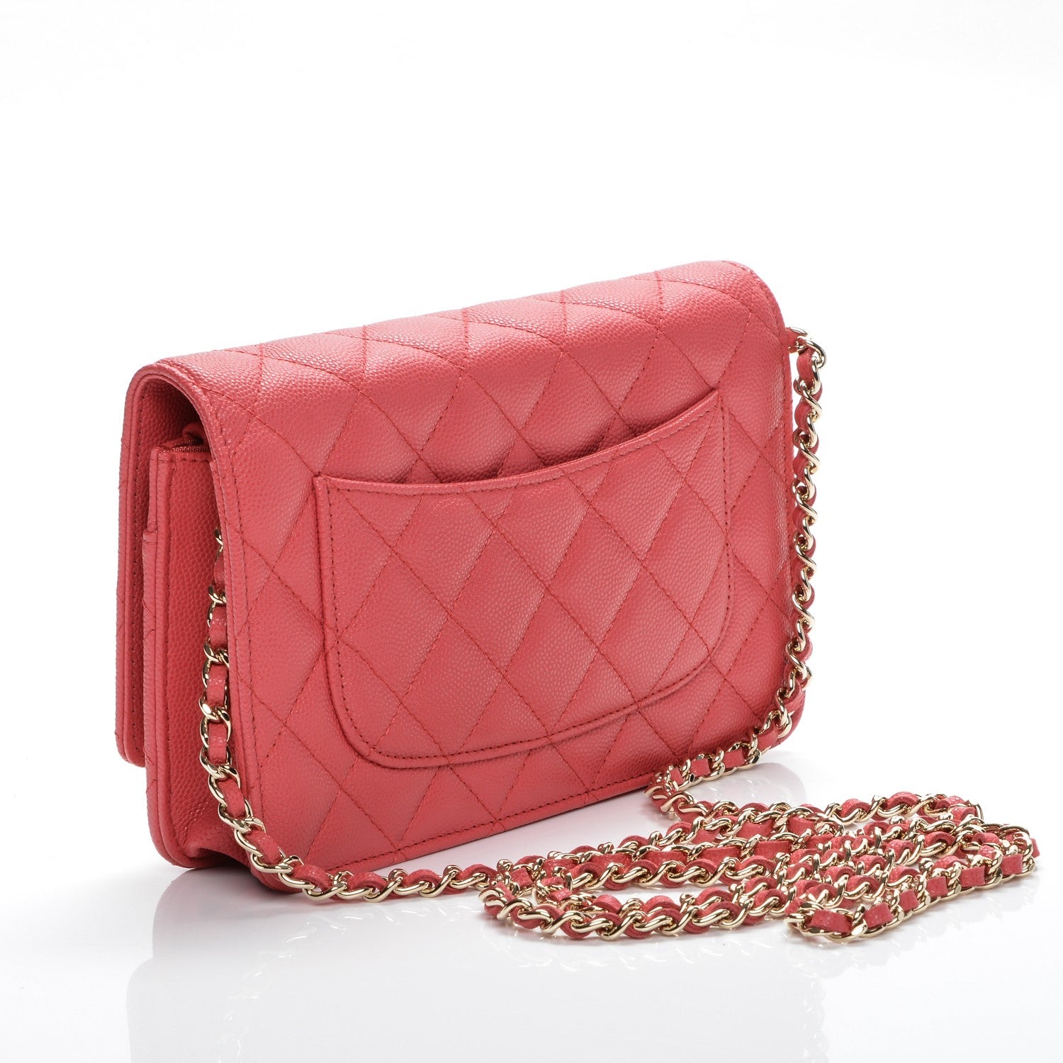 Chanel Caviar Quilted Wallet On Chain WOC Dark Pink 3 of 8