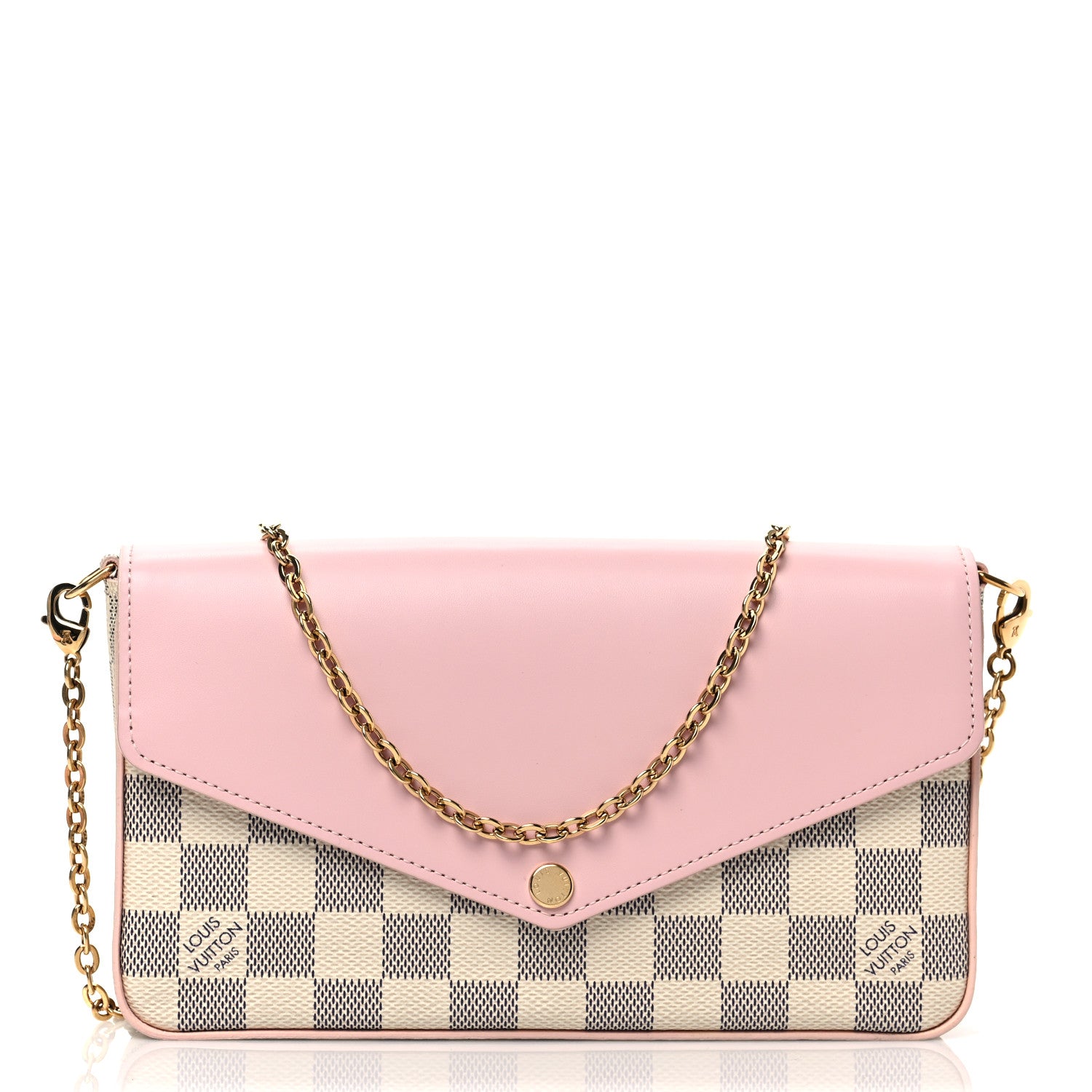 Louis Vuitton Damier Azur Calfskin Pochette Felicie Eau de Rose 3 of 8