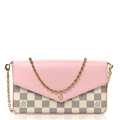 Louis Vuitton Damier Azur Calfskin Pochette Felicie Eau de Rose 3 of 8