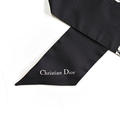 Christian Dior Silk 30 Montaigne Mitzah Scarf Black White 3 of 3