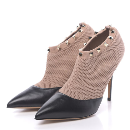 Valentino Garavani Nappa Knit Rockstud 105mm Sock Booties 37.5 Black 3 of 7