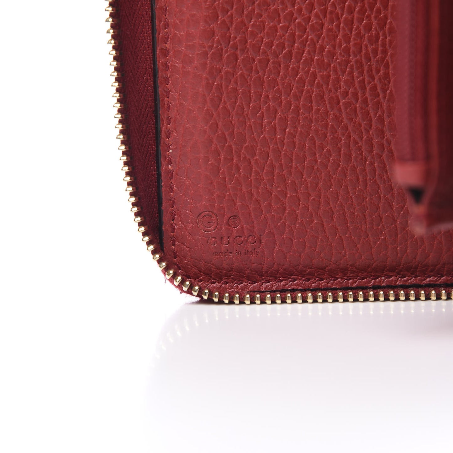 Monogram Dollar Calfskin Zip Around Compact Wallet Beige Ebony Rosso