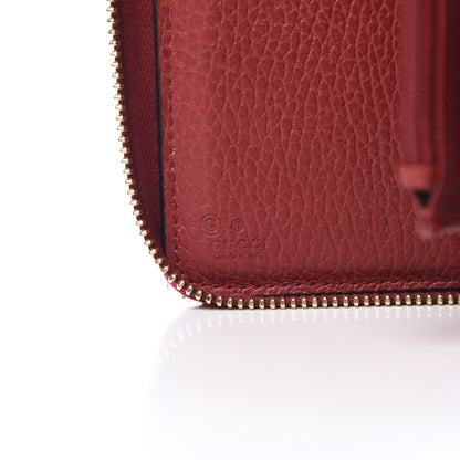Gucci Monogram Dollar Calfskin Zip Around Compact Wallet Beige Ebony Rosso 6 of 11