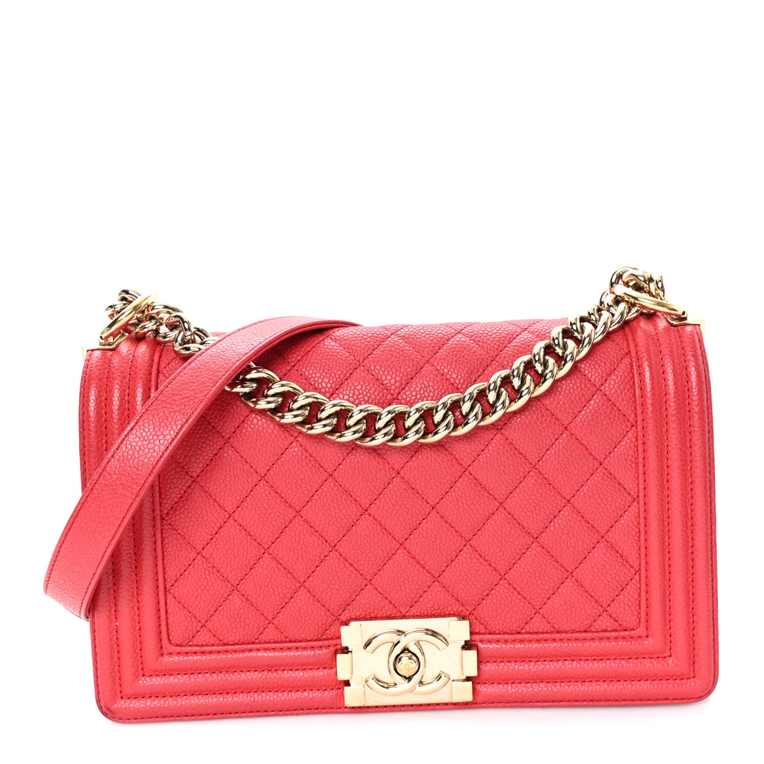 Chanel Caviar Quilted Medium Boy Flap Red 1 of 11