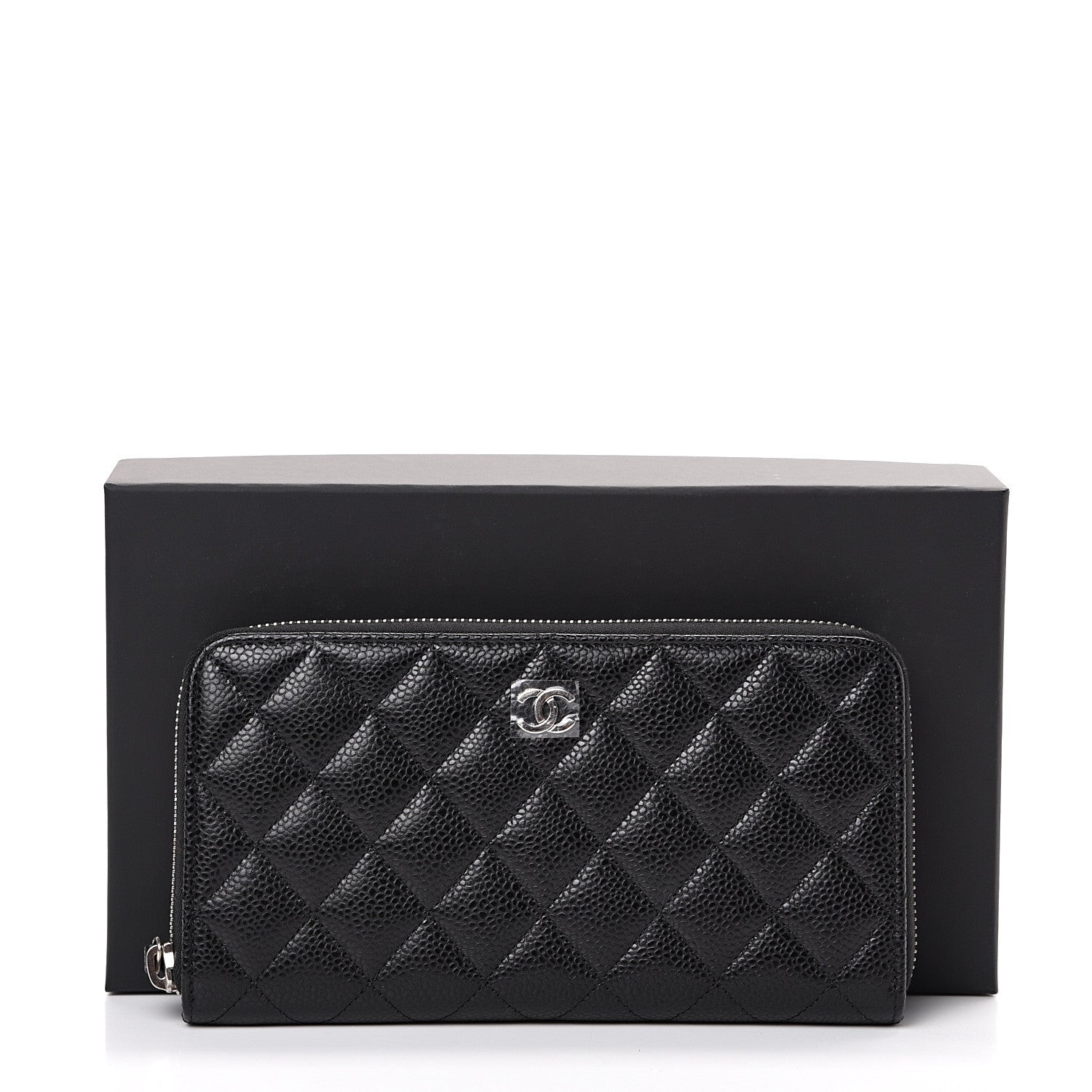 Chanel Caviar Quilted Large Gusset Zip Around Wallet Black 8 of 8