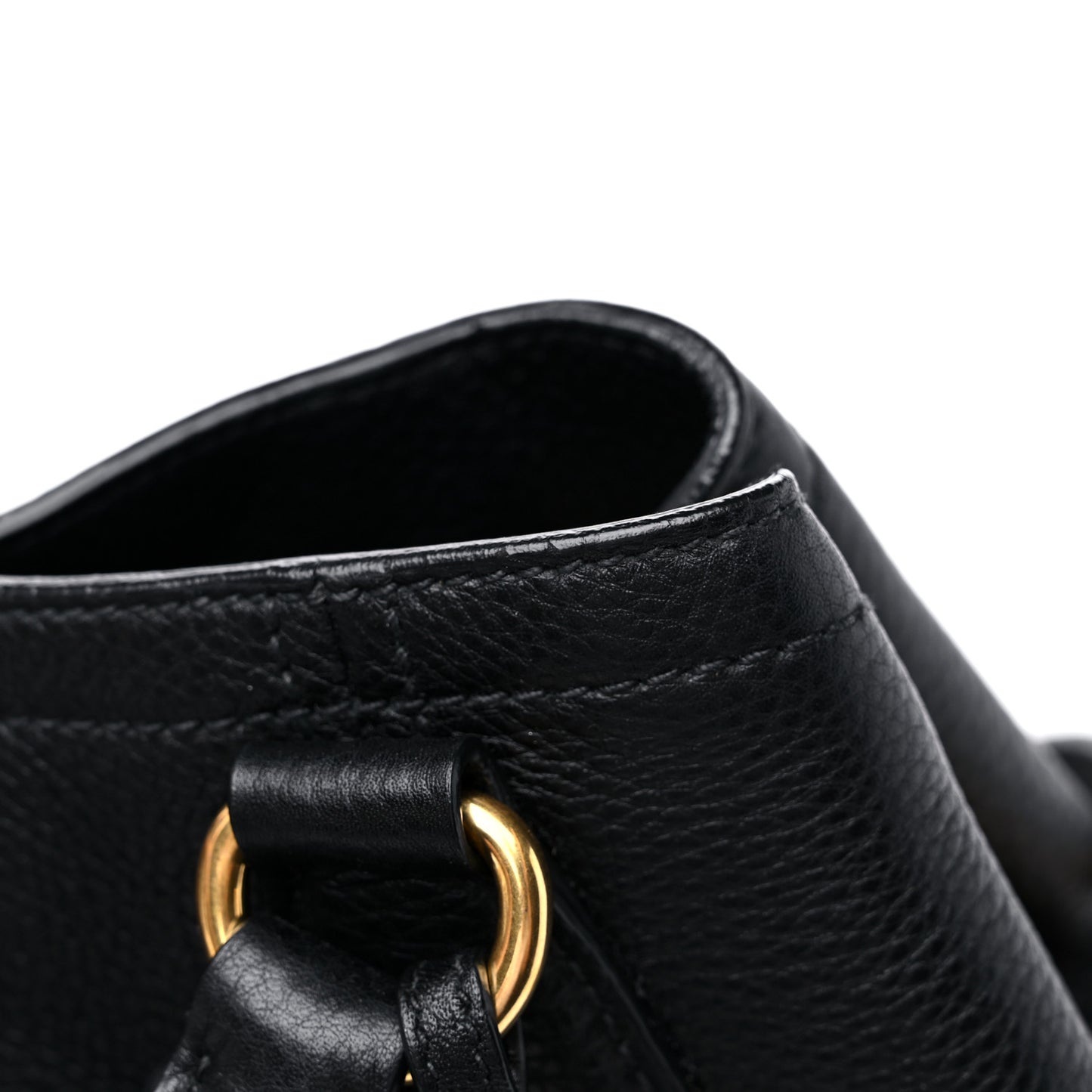 Vitello Daino Shoulder Bag Black