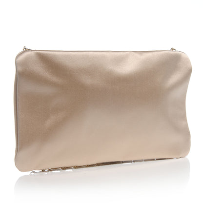 Chanel Satin Diamante Camellia Evening Clutch Bag Light Beige 3 of 8