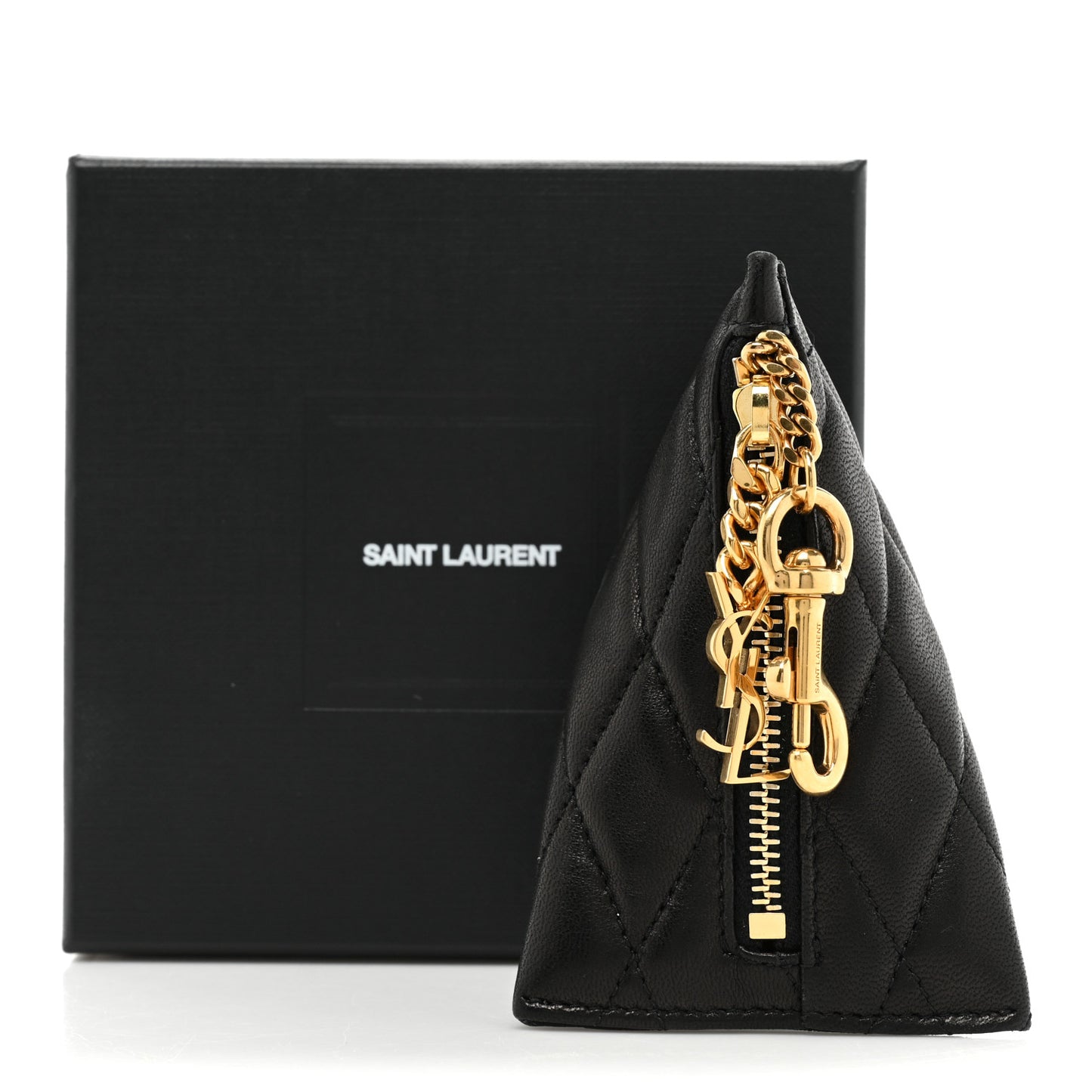 Lambskin Quilted Berlingo Bag Charm Black
