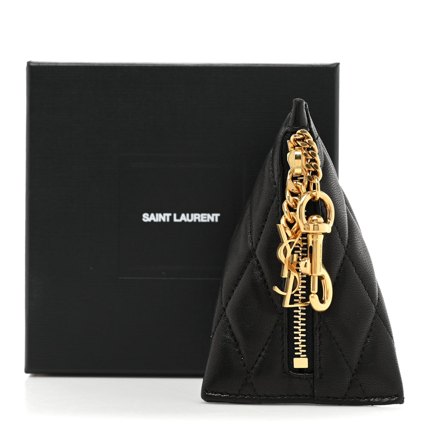 Saint Laurent Lambskin Quilted Berlingo Bag Charm Black 9 of 9