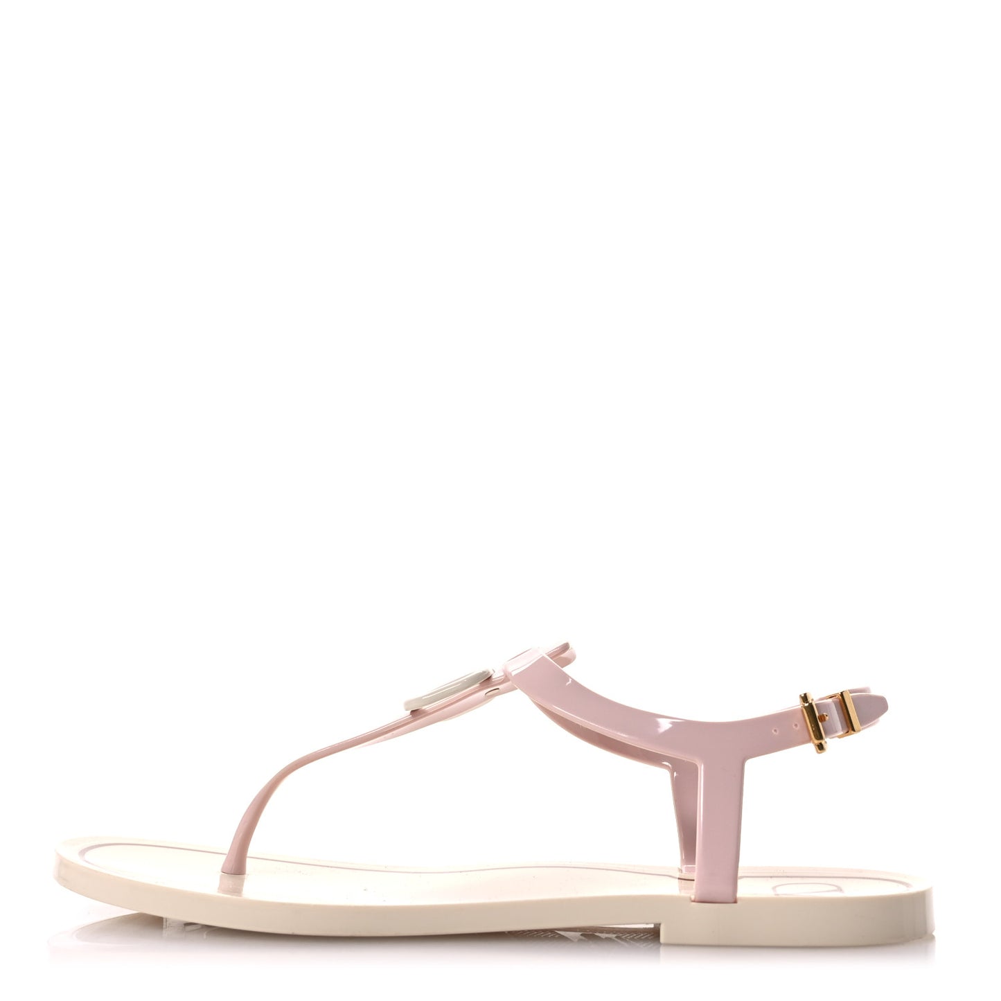 PVC Vlogo Flat Thong Sandals 37 Rose Quartz Light Ivory