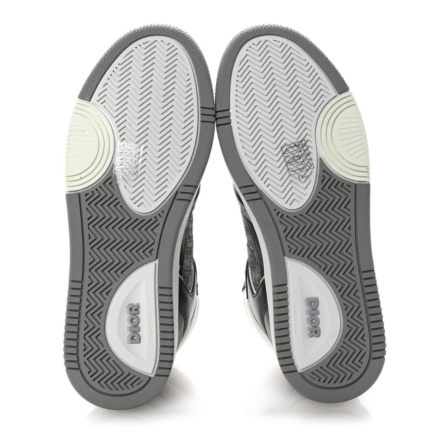 Smooth Calfskin Jacquard Oblique Mens B27 High Top Sneakers 40 Grey