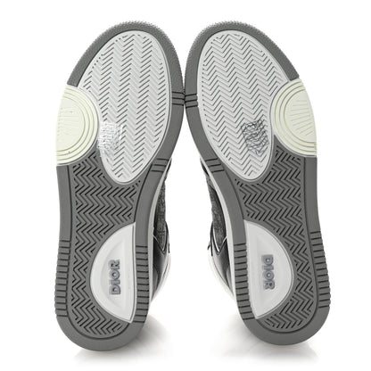 Christian Dior Smooth Calfskin Jacquard Oblique Mens B27 High Top Sneakers 40 Grey 6 of 10