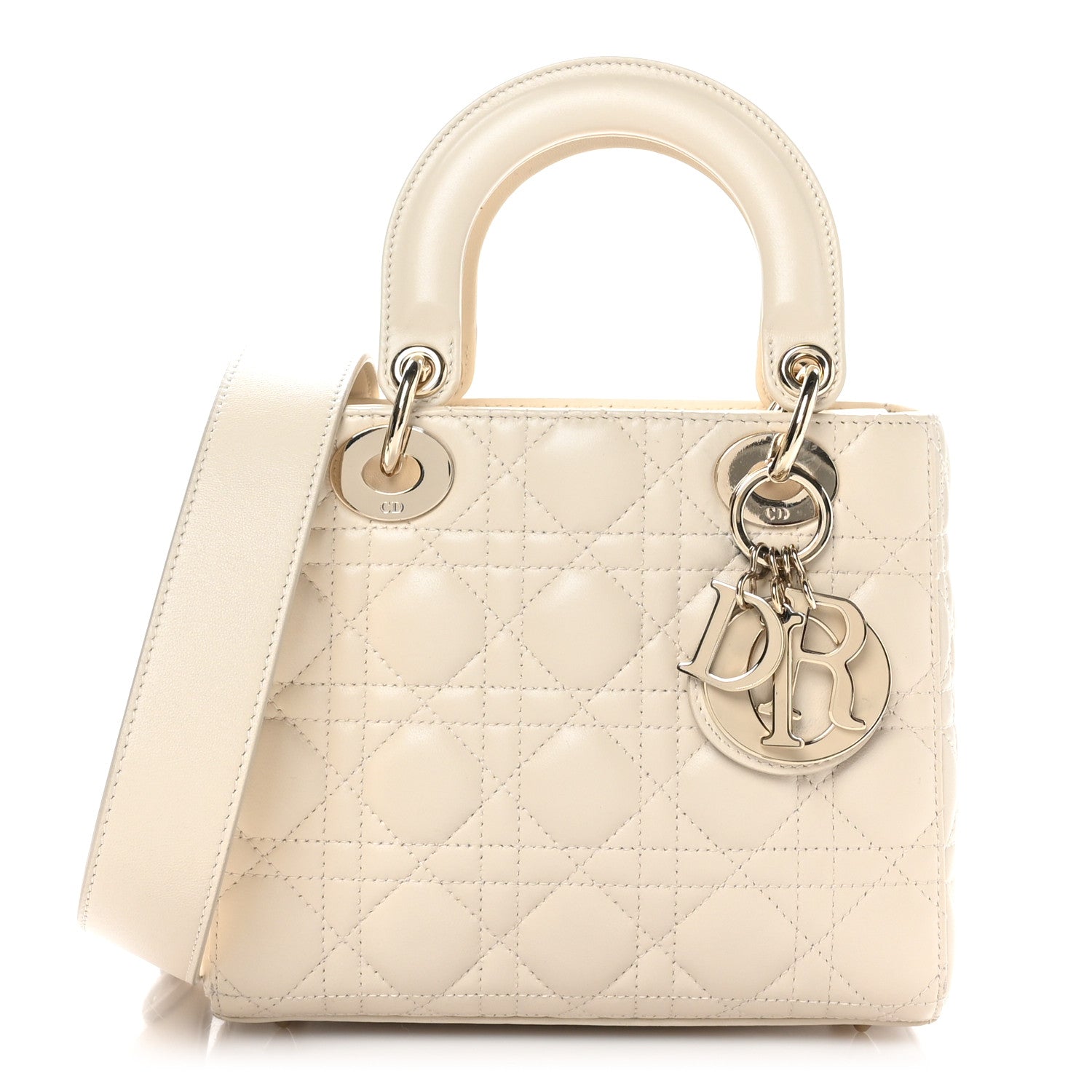Christian Dior Lambskin Cannage Small My ABCDior Lady Dior Powder Beige 1 of 10