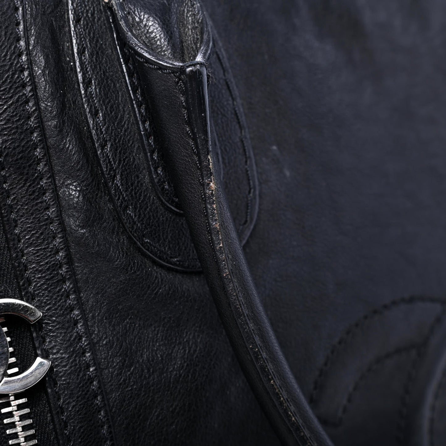 Calfskin Large Bowler Black