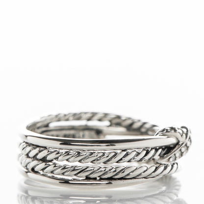 David Yurman Sterling Silver Diamond X Crossover Ring 7.5 4 of 6