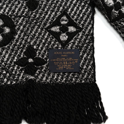 Louis Vuitton Wool Silk Logomania Shine Scarf Black 3 of 3