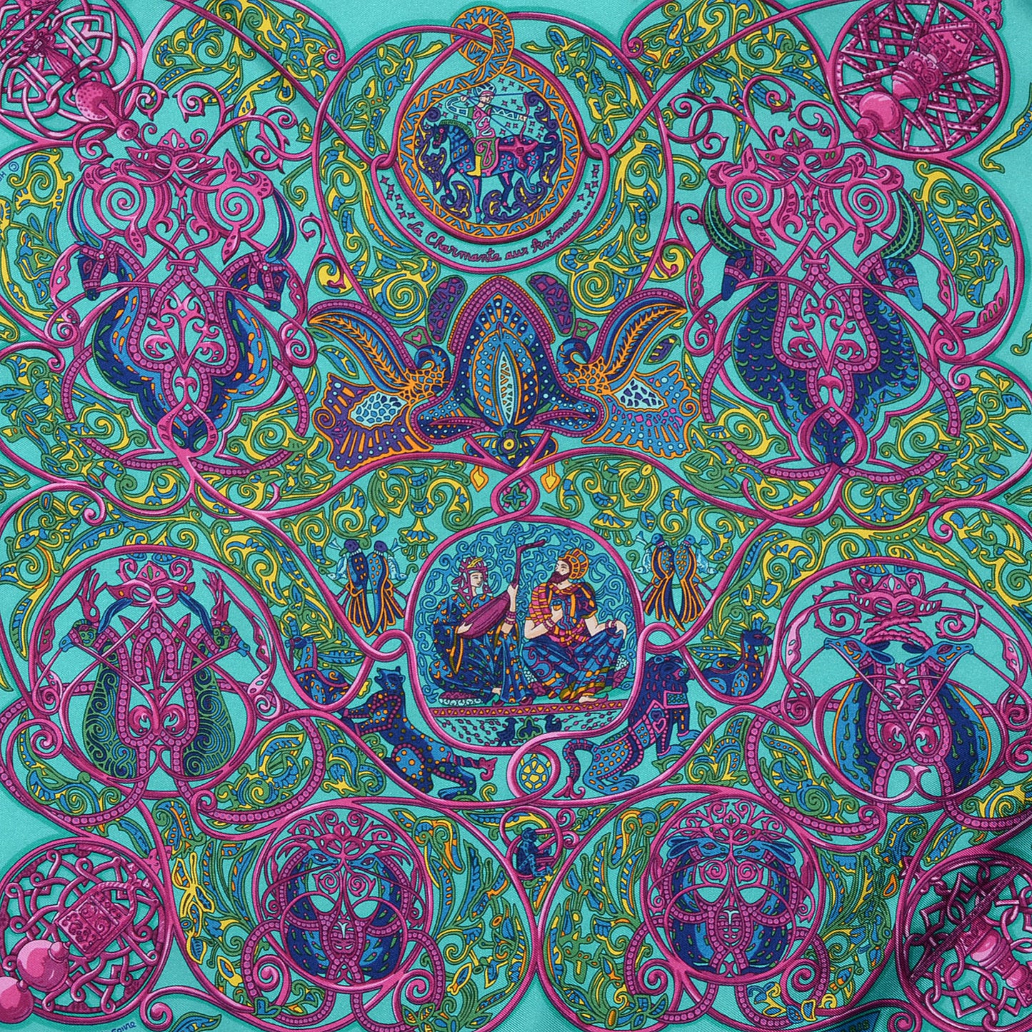 Silk La Charmante Aux Animaux Pocket Square