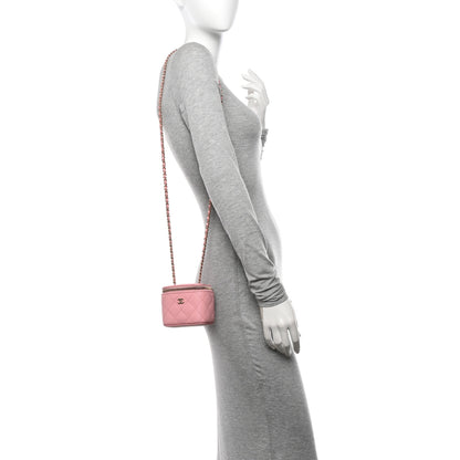 Chanel Caviar Quilted Mini Vanity Case With Chain Light Pink 2 of 10