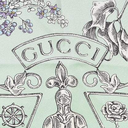 Gucci Silk Twill Wondergardenia Square Scarf Emerald 2 of 5