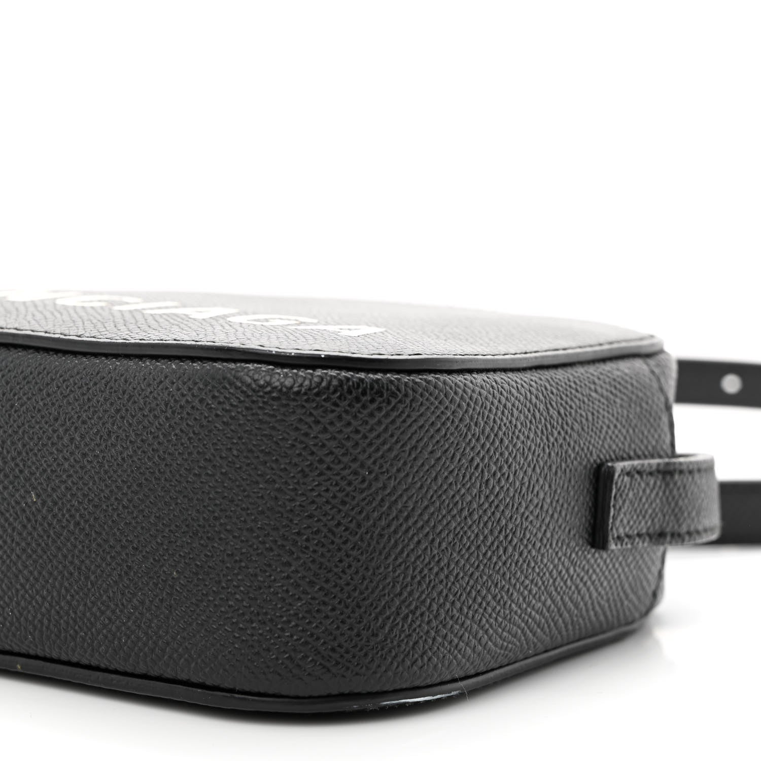 Balenciaga Signature Grained Calfskin Logo XS Ville Camera Bag Black White 10 of 12
