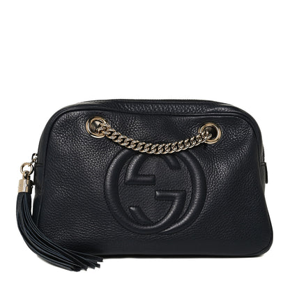 Gucci Pebbled Calfskin Small Soho Bowler Blue 1 of 10
