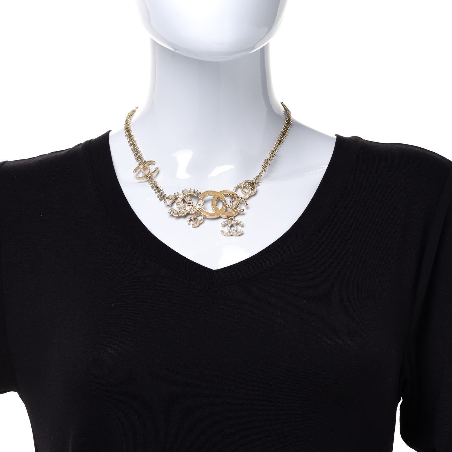 Chanel Crystal CC Charm Necklace 2 of 5